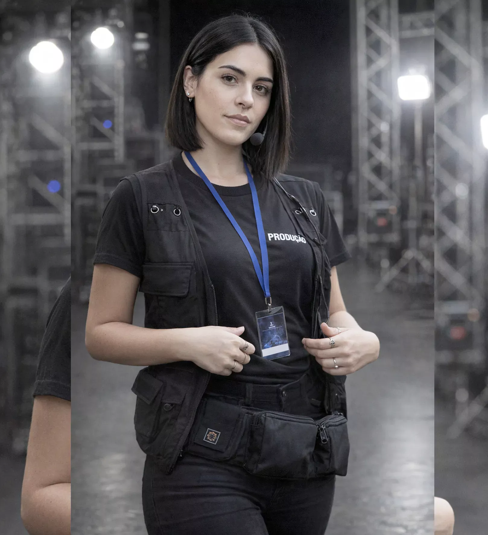 Produtores de Eventos usando o cinto de utilidades